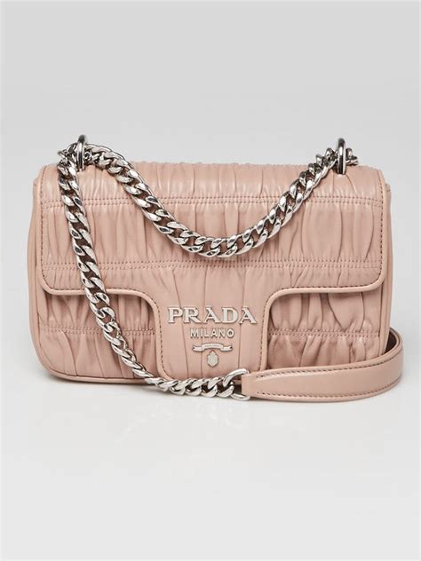 Prada Cipria Nappa Gaufre Leather Chain Flap Bag 1BD140